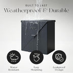 NACH Mailboxes for Outside Wall Mount, 10 x 10 x 4 inch Black Mailbox, Waterproof Mailboxes for Outside - Chicago Style Mail Box