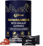 Ashwagandha Gummies with Shilajit 300mg for Women & Men, Zero Sugar ashwagandha Supplements with Maca Root Powder | Organic ashwagandha Extra Strength for Boost Energy 60 Gummies
