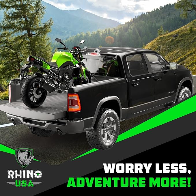 Rhino USA Ratchet Straps Heavy Duty Kit (4-Pack) - 1.6 Inch x 15 Feet (5,208lb Break Strength) - Ultimate Tie Down Straps with Safety S Hooks for Trucks, ATV, UTV, Motorcycle, Cargo & More - Black