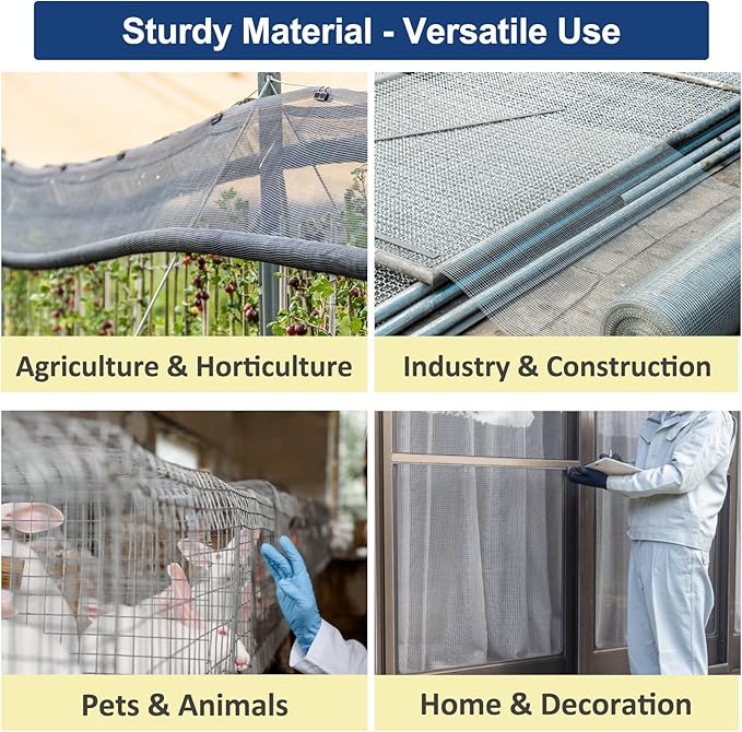 304 Stainless Steel Woven Wire Mesh 39.4in x 98ft Metal Window Screen Mesh Roll Security Mesh Roll for Door Screen/Patio Screen/Cabinets Mesh 20 Mesh 0.15mm Wire Dia (Silver, 39.4inch x 98 Feet)