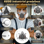 Reusable Half Face and Full Face Gas Mask with Activated Carbon Filter Against Organic Vapor/Dust/Chemical