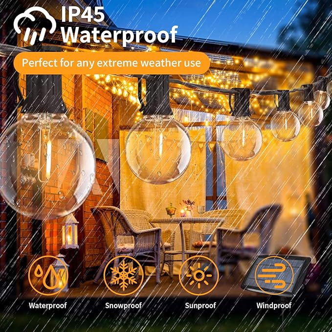 25pack G40 LED Replacement Light Bulbs E12 Screw Base Shatterproof Globe Bulbs for Outdoor String Lights 120V 0.6W Dimmable Edison Light Bulbs for Patio Decor, 2700K Warm White