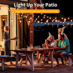 50pack G40 LED Replacement Light Bulbs 120V 0.6W E12 Screw Base Shatterproof Globe Bulbs for Outdoor String Lights Dimmable Edison Light Bulbs for Patio Decor, 2700K Warm White