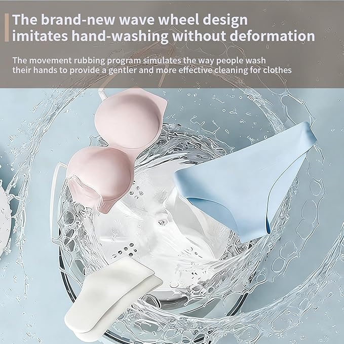 Portable Washing Machine, Mini Compact Single Tub Washer for Deep Clean Small Laundry, Ideal for Socks, Underwear, Baby Clothes, Apartments, Dorm, Travel, Camping