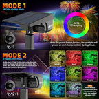 Color Solar Lights Outdoor Waterproof Spotlights with 9 Light Modes, Color Changing Solar Outdoor Lights for Decorate Festivals, Colored Solar Spot Lights Auto On/Off, RGBW 6 Pack