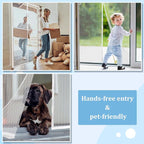 Magnetic Screen Door - Self Sealing, Heavy Duty, Hands Free Mesh Partition Keeps Bugs Out Let Breeze in- Pet and Kid Friendly - Keep Open Feature (White, Fit Door Size 34 x 78 Inch)