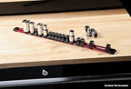 ARES 70203-1/2-Inch Drive Red Aluminum Socket Organizer - Store up to 16 Sockets and Keep Your Tool Box Organized - Sockets Will Not Fall Off this Rail