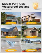 Waterproof Sealant - 2 Gallon, White, Multi-Surface Leak Repair Coating, Indoor & Outdoor Polyurethane Waterproof Coating, Crack & Leak Fix, Durable Water-Based Rubber Sealant, Easy to Apply