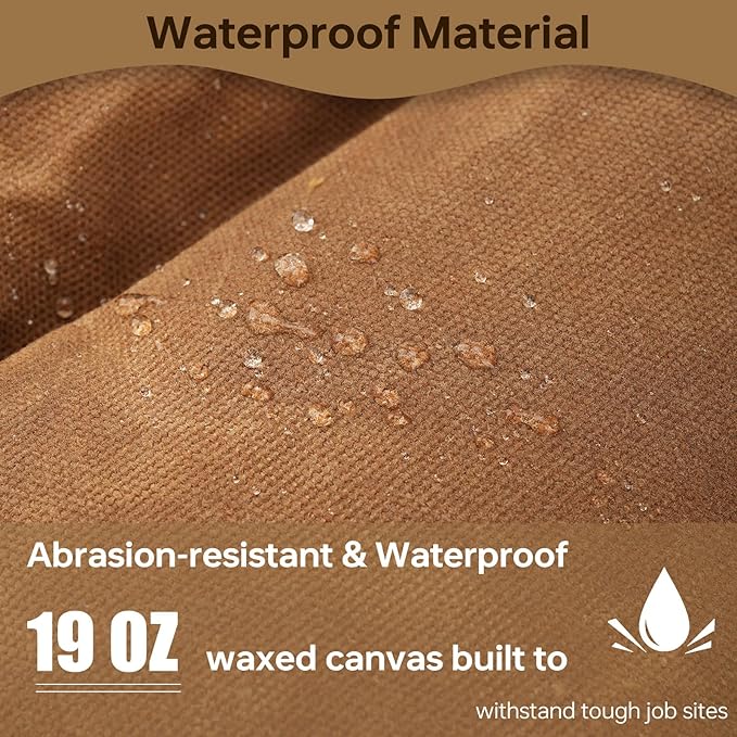 13in Tool Bag, Heavy Duty 19oz Waxed Canvas Bag 11-Pocket Portable Tool Bag Organizer Storage Toolbox for Gardener Welders Electrician Working Mechanic tool bags for men