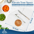 DAN RIVER 12-Pack White Microfiber Towels – Ultra Absorbent, Lint-Free & Streak-Free dust Cloths for Home, Car & Kitchen - Must-Have Cleaning Essentials - 12" x 12"