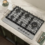 Empava Gas Cooktop 30 Inch, 5 SABAF Sealed Burners Made in Italy, Stove Top Bulit-in Ion Flame Ignition, NG/LPG Convertible CSA Approved, Stainless Steel, Ideal for Kitchens,Apartments