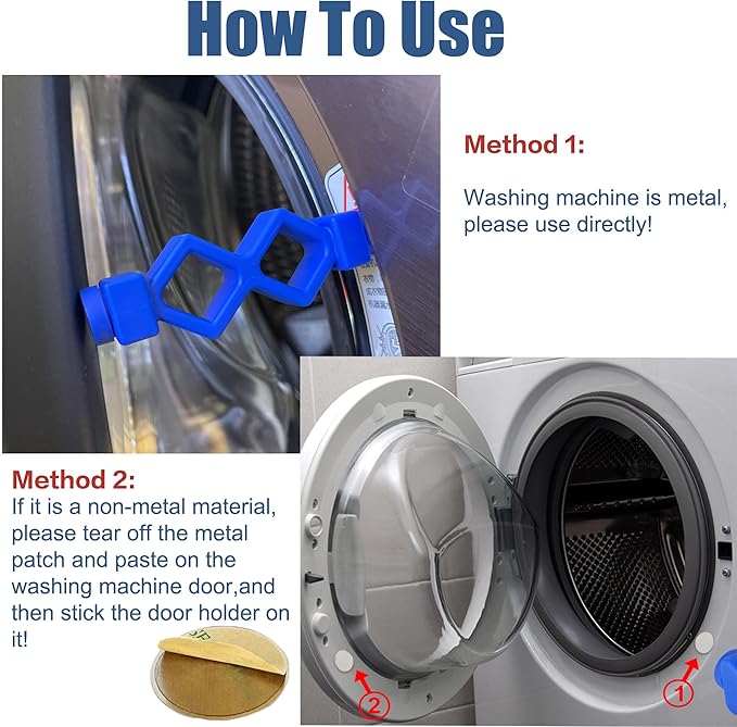 Magoog Washer Door Prop - Keep Door Open and Dry, Front Load Washer Holder for Front Load Washing Machines, Black