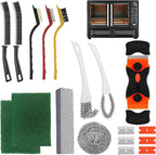 Heavy Duty Oven Cleaner Brush Set, Oven Cleaning Accessories Tools, for Deep Cleaning Stoves, Grills, Ovens & Kitchen Surfaces - Removes Tough Grease & Carbon Buildup