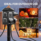 Outdoor Power Strip Waterproof, 10 FT Extension Cord, 6 Grounded Outlets for Halloween/Christmas Decorations and Inflatables, 15A/1875W, ETL Listed