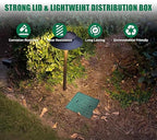 2 Sets 12.5x12.5x14.3in Underground Splice Boxes W/Solid Inspection Cover Deep Enclosure Precast PE Pull Distribution Pit Access Electrical Junction Boxes Drillable Tapered Wiring Cable Box