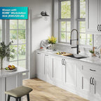 KRAUS Artec Pro Commercial Style Pull-Down Single Handle Kitchen Faucet with Pot Filler in Spot Free Antique Champagne Bronze/Matte Black, KPF-1604SFACBMB