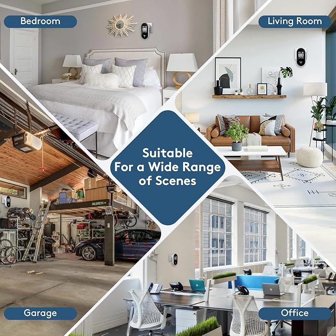 2 Packs, 3 in 1 CO Detectors, CO &Temp &Hum, Plug in Wall, with HD Screen,3 Color Indicator Visual, 4 Color Alert lcons,Brightness Adjustment,Carbon Monoxide Detectors,for Travel,CO Alarm