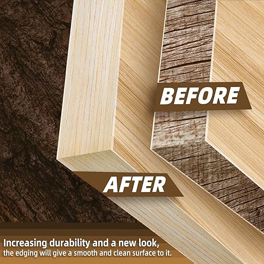 GSCIT Club Oak Edge Banding, 1 1/2 inch x 100ft roll of Veneer Edge Banding - Pre-glued Flexible, Real Wood Tape for Cabinet Repair & Furniture Restoration