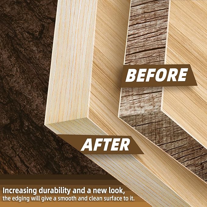 GSCIT Club Oak Edge Banding, 1 inch x 25ft roll of Veneer Edge Banding -Pre-glued Flexible, Real Wood Tape Banding for Cabinet Repair Furniture Restoration