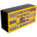 Akro-Mils 26-Drawer Plastic Drawer Storage Cabinet for Garage Organization, Bead Organizer, Building Bricks Storage, Teacher Toolbox, Makeup Organizer, 20-Inch W x 6-Inch D x 10-Inch H, 10126 Yellow