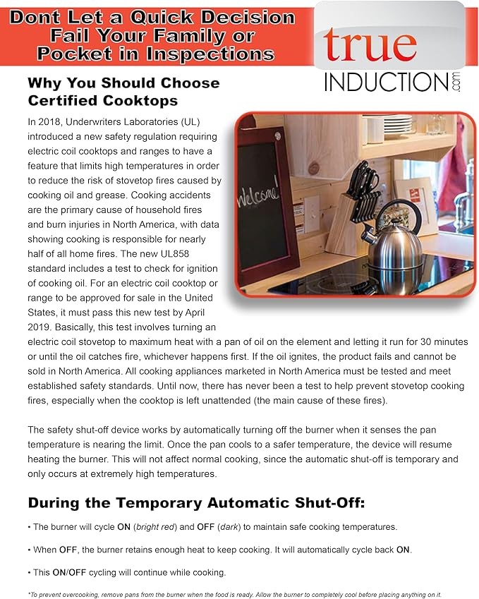 TI-4B 30 inch Built-In 4 Burner Induction Glass-Ceramic Cooktop, 7400W, UL858 Certified