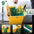 Voomey 9 Inch Paint Bucket - Paint Roller Kit with Bucket Liner, Includes Roller Frame & Microfiber Covers, Professional Wall Painting & DIY Projects