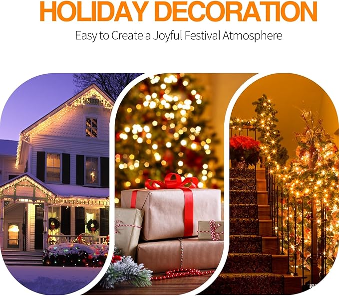 C7 LED Replacement Christmas Light Bulbs, 10 Pack Clear Shatterproof Halloween Bulbs for Outdoor String Lights, Xmas Tree Patio Porch Holiday Party Decor, E12 Candelabra Base, Warm White