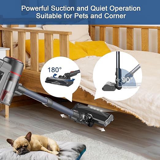 Intercleaner Corded Vacuum Cleaner, 20KPa Powerful Suction with 600W Motor Electric Floor Brush, 4 in 1 Lightweight Bagless Stick Vac with Handheld, for Hardwood Floor Carpet Car Pet Hair