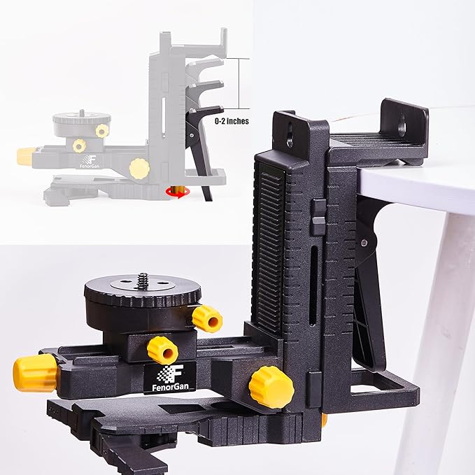 FenoGan laser level accessory kit 360 ° base, upgraded base stability bracket, with 5/8-inch threaded interface, multifunctional magnetic rotating base with tilt angle adjustment, and adjustable clamp