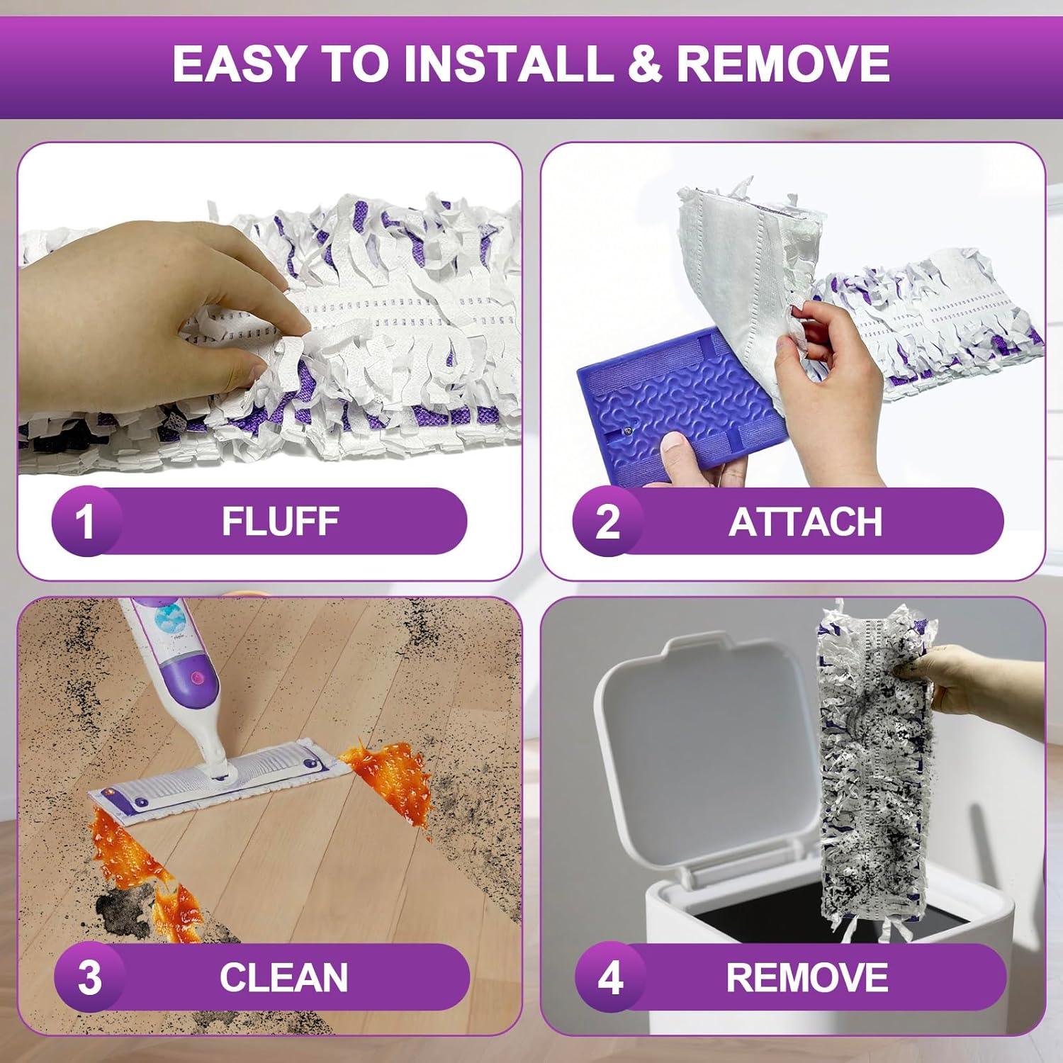 20 Count Disposable Mop Pad Refills for Swiffer Power Mop,Includes 10 Ultra-fine Fiber Mop Pads and 10 Super Absorbent Mop Pads,Compatible with Swiffer Power Mop，Replacement Mop Pad for Floor Cleaning