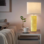 25.25" Ceramic Lamps Set of 2 for Living Room, Bedroom, Yellow Flower Table Lamps Set of 2 for Buffet, Ceramic Bedroom Lamp for Nightstand, Farmhouse Lamp for Console Table, Credenza