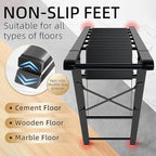 GameGem Step Ladder 6 Step Folding, Aluminum Ladders for High Ceilings, Tall Closet, Cabinet, 6 ft Lightweight Step Ladder with Anti-Slip Foot for Home Use, 330Lbs Load, Black