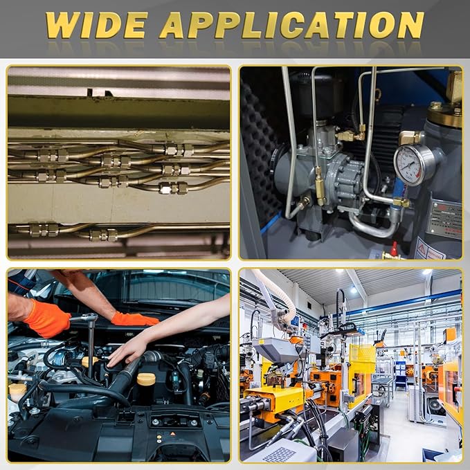 178 Pcs DOT Quick Push to Connect Fittings Straight Union & Brass Compression Tube Fittings 1/8" 5/32"1/4"5/16"3/8" 1/2" Air Line Fittings Push Lock Air Hose Fittings with Compression Union