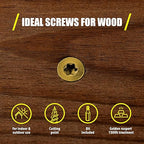 #10 x 3’’ Wood Screws by Grindy (200pack/3.3LBS) – Self-Drilling Deck Screws I Rust Resistant I Quick Drive & Fast Grip I for Cabinet, Furniture & Other Projects I T25 Star Drive I Bit Included