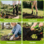 Telescopic Garden Hoe, Dual-Head Weeding and Cultivating Tool with Adjustable Handle, Lightweight Outdoor Hand Hoe for Raised Beds, Flower Planting, Camping, and Backyard Gardening