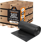 Xpose Safety Black Plastic Sheeting (Bulk Half Pallet 25 Pack) – 20' x 100' Rolls – Heavy Duty 3.4 Mil Poly Sheet – Waterproof, Dustproof, Vapor Barrier – for Construction, Painting, Industrial Use