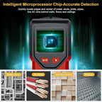 Stud Finder Wall Scanner - 5 in 1 Stud Finder Tool w/Microprocessor Chip and HD LCD Display, Stud Detector Beam Finders for the Center and Edge of Wood AC Wire Metal Studs Joist Pipe (Spicy)