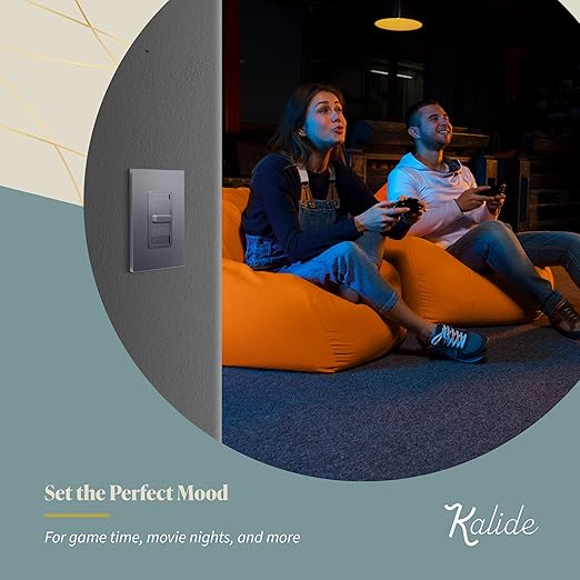 TOPGREENER Digital Dimmer Light Switch for 200W Dimmable LED/CFL Lights, Single Pole Led Slide Dimmer Switch, Neutral Wire Not Required, UL Listed, TGDS1-SV, Silver,1 Pack