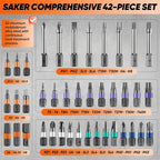 Saker 42 in 1 Magnetic Screwdriver Set, Multi Bit Ratchet Screwdriver Set with T Handle & Storage Case for Furniture, Computer, Bicycle, Electronic Repair and DIY Gifts Orange