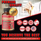 90 Capsules - Ashwagandha Supplement Capsules - Ginger Root, Turmeric, Rhodiola Rosea & Black Pepper
