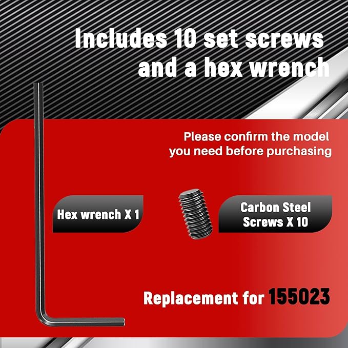 10-Pack 155023 Screw Kit Replacement for Moen | Carbon Steel Set Screw Kit | Includes Wrench for Kitchen Faucet Handle Repair & Faucet Replacement Parts