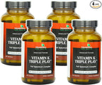 Futurebiotics Capsules, Vitamin K Triple Play, 60 Count (Pack of 4)