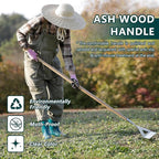 Berry&Bird Dutch Hoe, Stainless Steel Head with Wooden Handle Weeder, Women Heavy Duty Garden Tool for Weeding and Cultivating