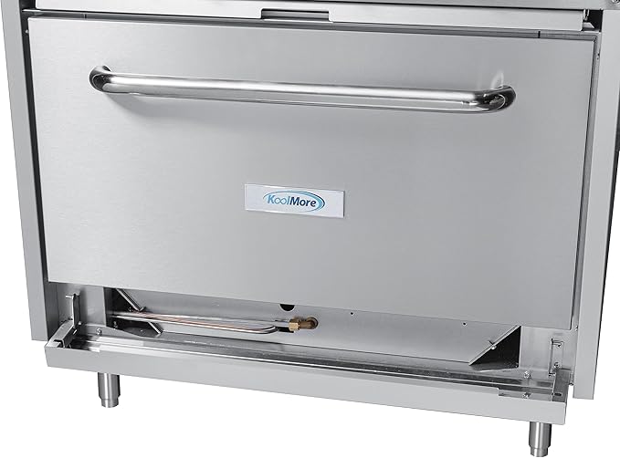 KoolMore KM-CR36-NG 36 in. 6 Burner Commercial Natural Gas Range with Oven, Solid Black