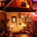 C9 Halloween Replacement Bulbs, 25 Pack Clear Orange Light Bulbs for E17 Candelabra Base Outdoor/Indoor String Lights, 7 Watt