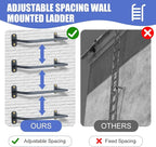 4-Rung Window Well Ladder, Heavy Duty Steel Ladder, Adjustable Basement Egress Ladder, Multi-Purpose Wall Muonted Ladder for Home Safety, Rv Ladder,700LBS