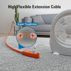 K KASONIC - 3-Feet 3 Outlet Extension Cord, UL Listed, 16/3 SJTW 3-Wire Grounded, 13 Amp 125 V 1625 Watts, Multi-Outlet Indoor/Outdoor Use, Orange