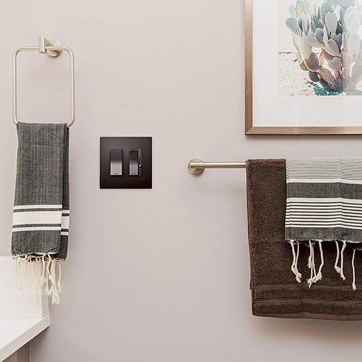 Legrand radiant TM870DBCC10 15 Amp Rocker Wall Switch, Single Pole Decorator Light Switches, Dark Bronze (1 Count)