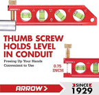 ARROW 6.3-Inch Torpedo Level, Magnetic Leveler with 0°/30°/45°/90° Bubbles, Top-view Windows, Aluminium Alloy Frame, Dual Metric and SAE Scales