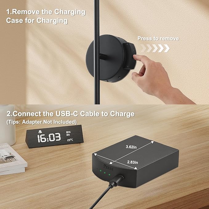 Removable Battery Operated Wall Sconces with Remote Control 350°Rotate LED Wireless Wall Lights with 3 Color Temperatures & Dimming for Bedroom, Hallway,24.4 Inch (2 Pack)